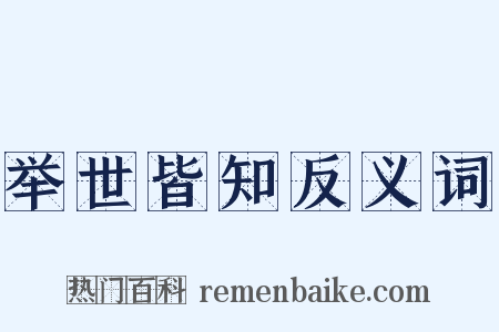 举世皆知反义词是什么意思的图片